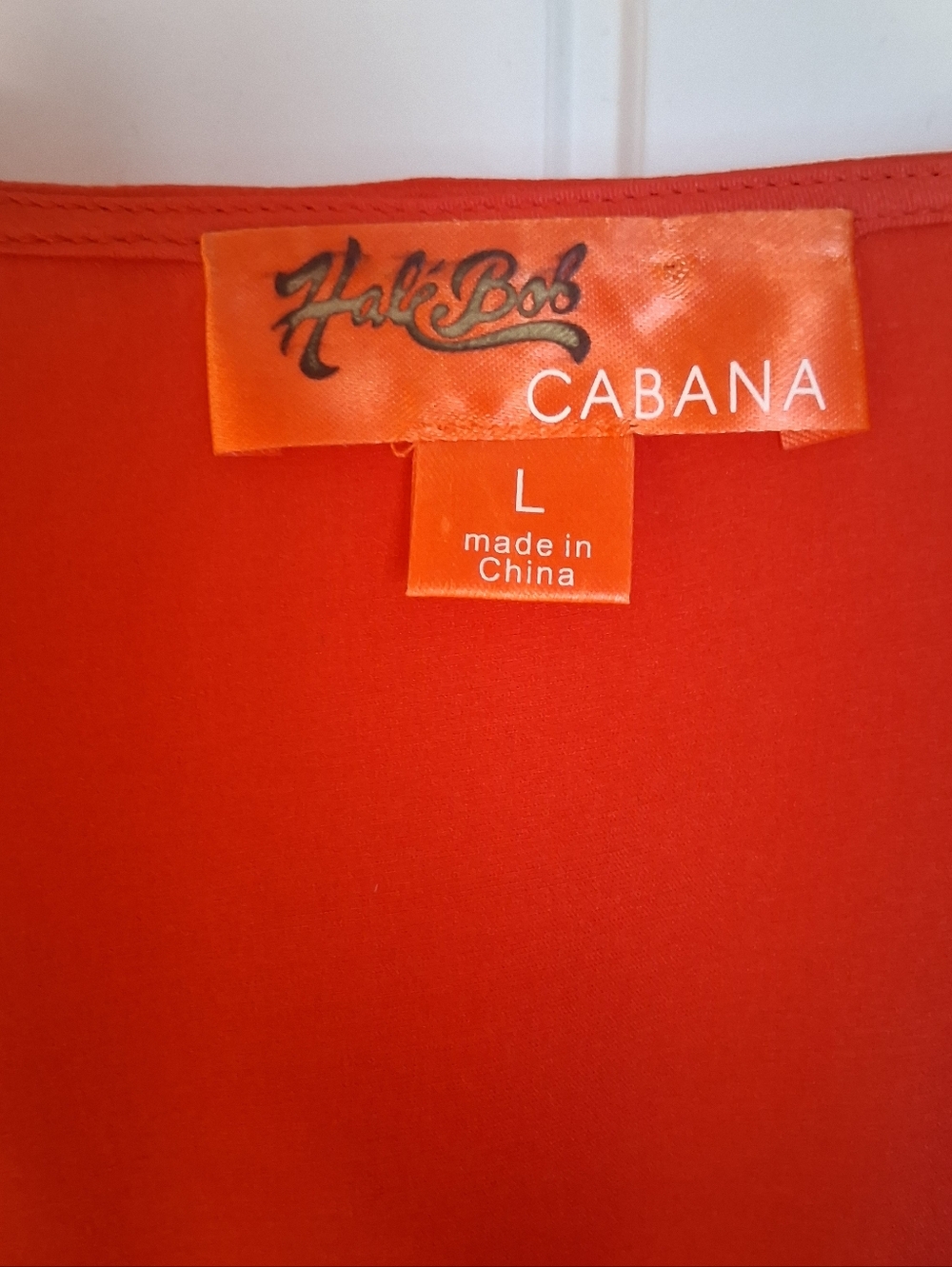 Hale Bob Cabana Stretch Silk Swim Cover-up Tunic Top Sz Lg Red Eyelet Lace Trim - Picture 4 of 8